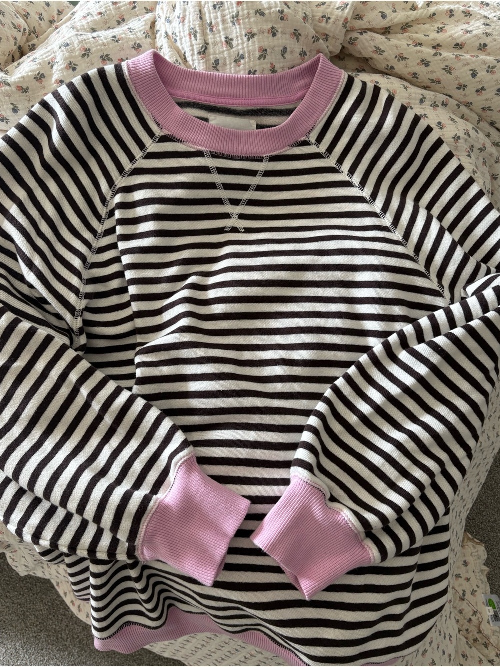 AERIE STRIPE SWEATSHIRT 🤎🩷